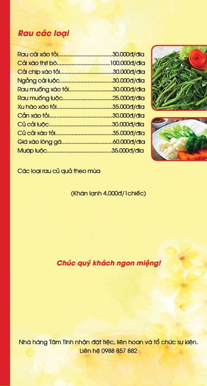 Thực đơn nhà hàng