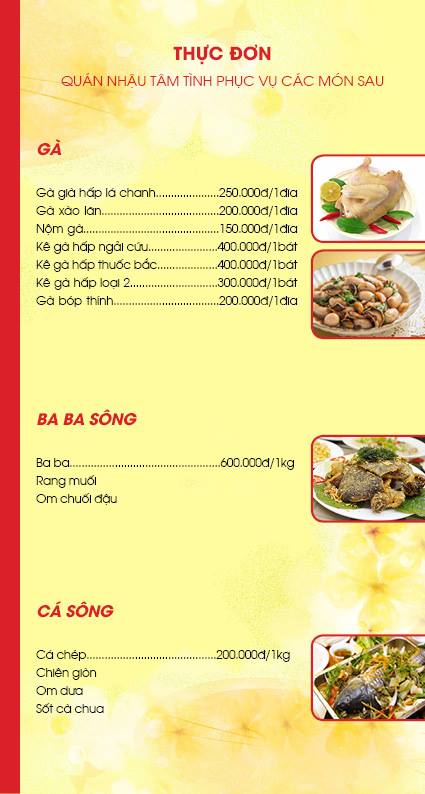 Thực đơn nhà hàng