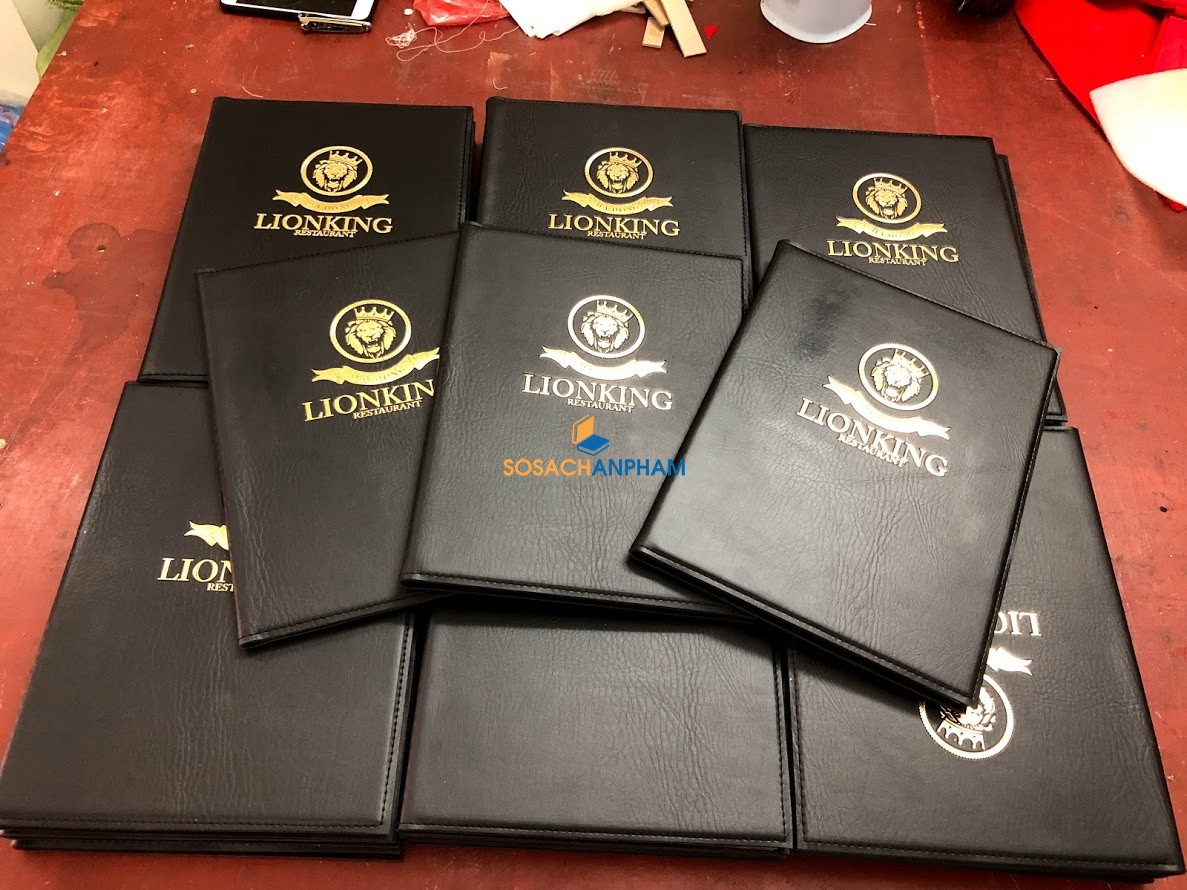 Menu da đen ép chìm vàng