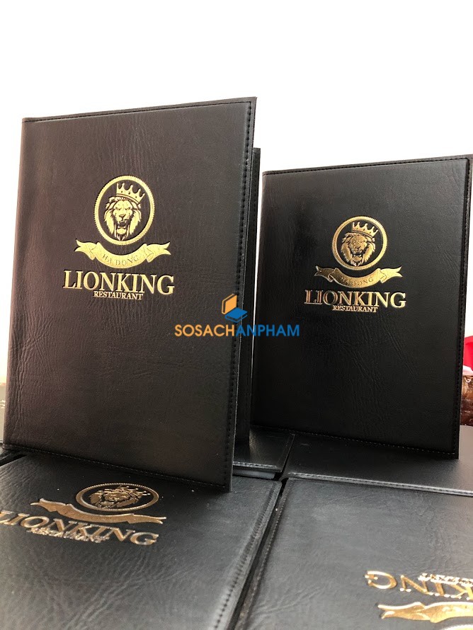 Menu da đen ép chìm vàng