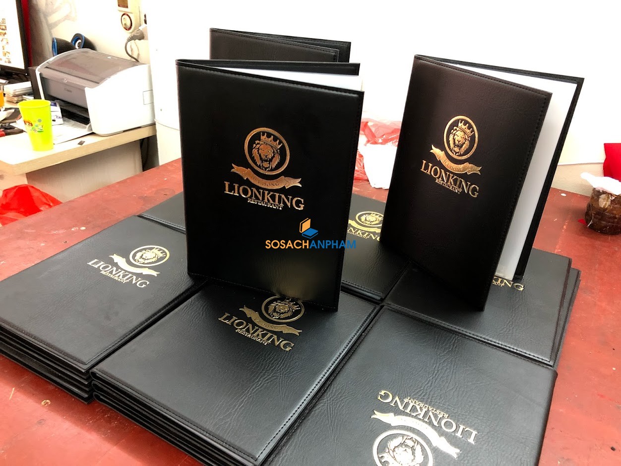 Menu da đen ép chìm vàng