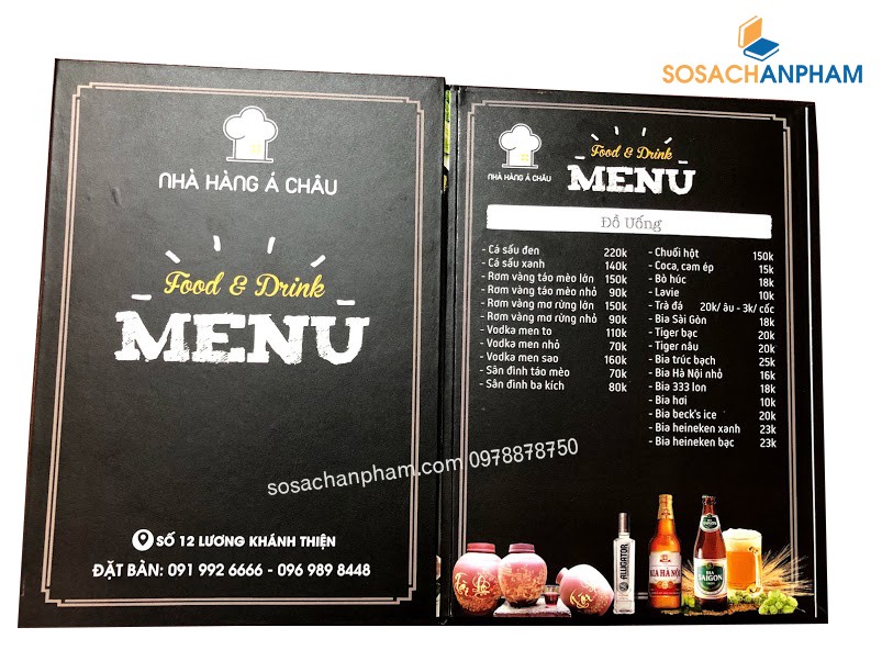 Menu nhà hàng cao cấp
