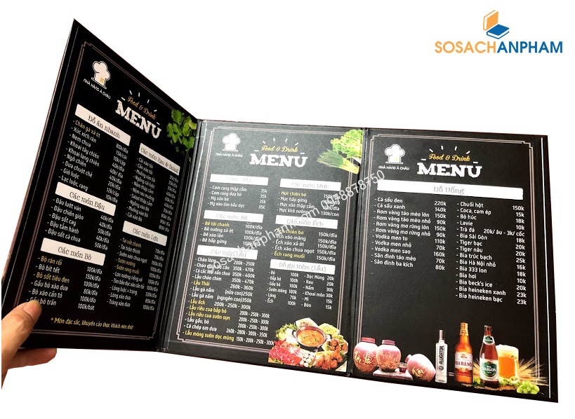 Menu nhà hàng cao cấp