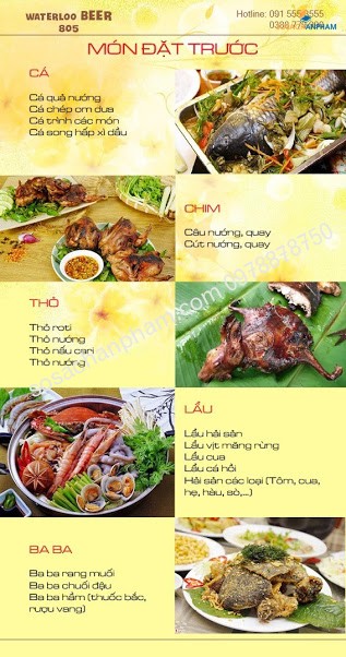 Menu Waterloo Beer 805