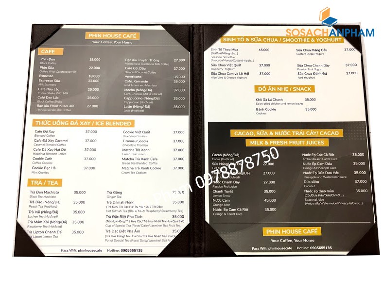 Menu nhà hàng cao cấp