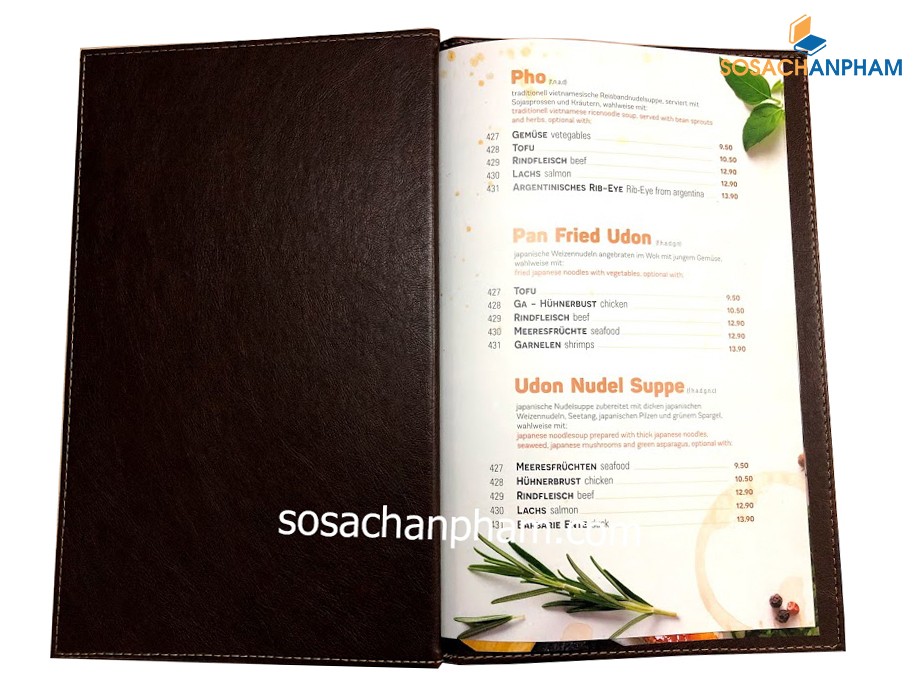 Menu nhà hàng cao cấp