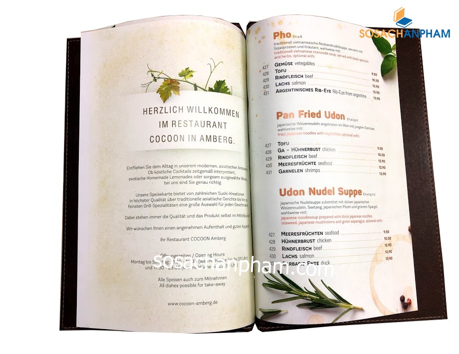 Menu nhà hàng cao cấp