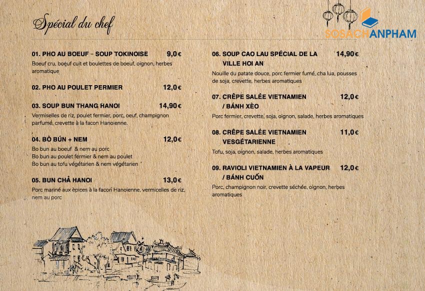 Thiết kế Menu nhà hàng Phong Cách