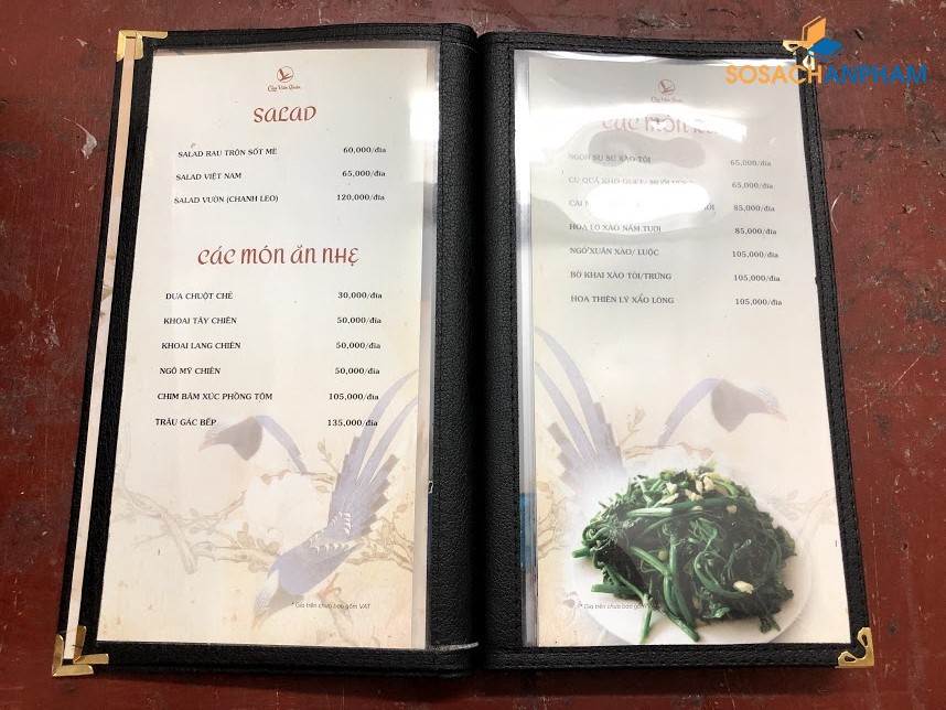 Menu lá mika chống nước