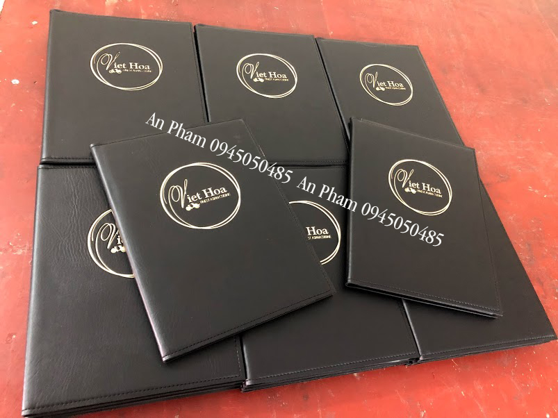 Menu da đen ép chìm vàng