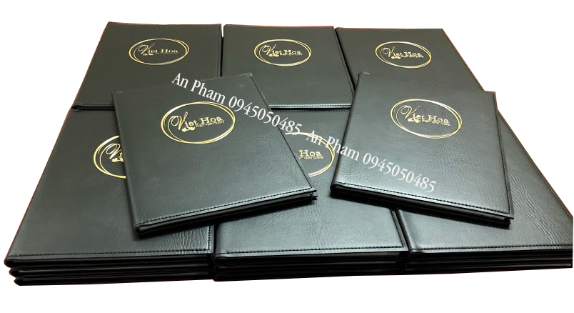 Menu da đen ép chìm vàng