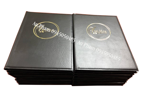 Menu da đen ép chìm vàng